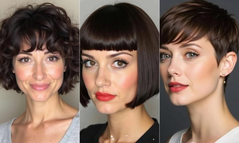 24 Short Hairstyles with Bangs For Round Faces for 2025