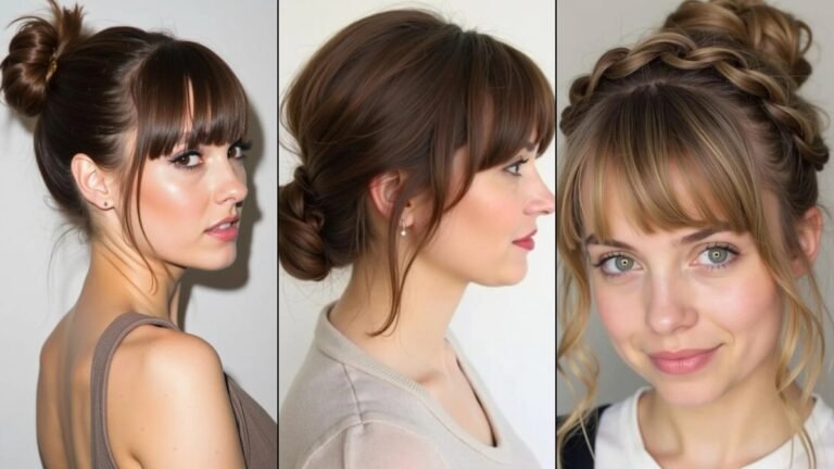 22 Stunning Updo Hairstyles with Bangs for 2025